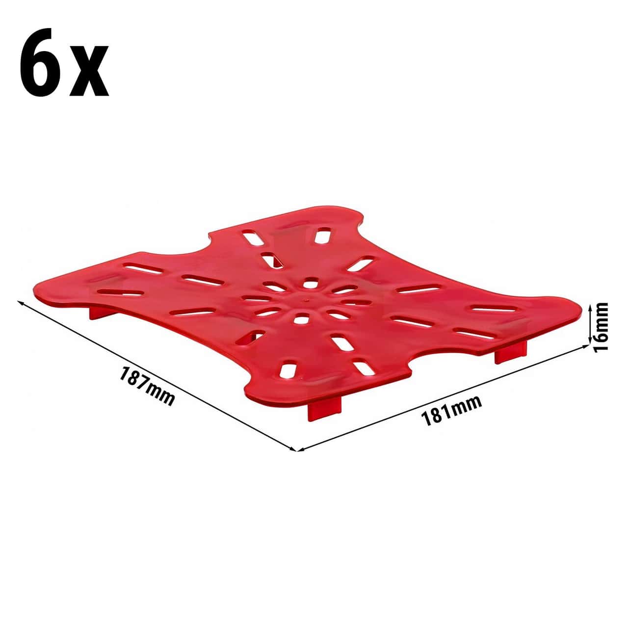 (6 Stück) CAMBRO | Abtropfplatte FreshPro - für 5,7 Liter & 7,6 Liter - Rot