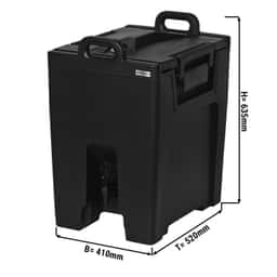 Thermo Getränkebehälter mit Hahn - 40 Liter / schwarz