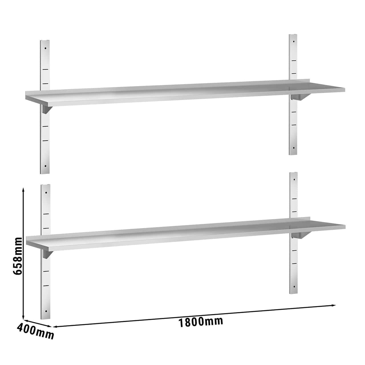 Wandborde PREMIUM - 1800x400mm - mit 2 Etagen