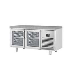 Bäckereikühltisch Premium PLUS - 1618x800mm - 2 Glastüren & Granitarbeitsplatte