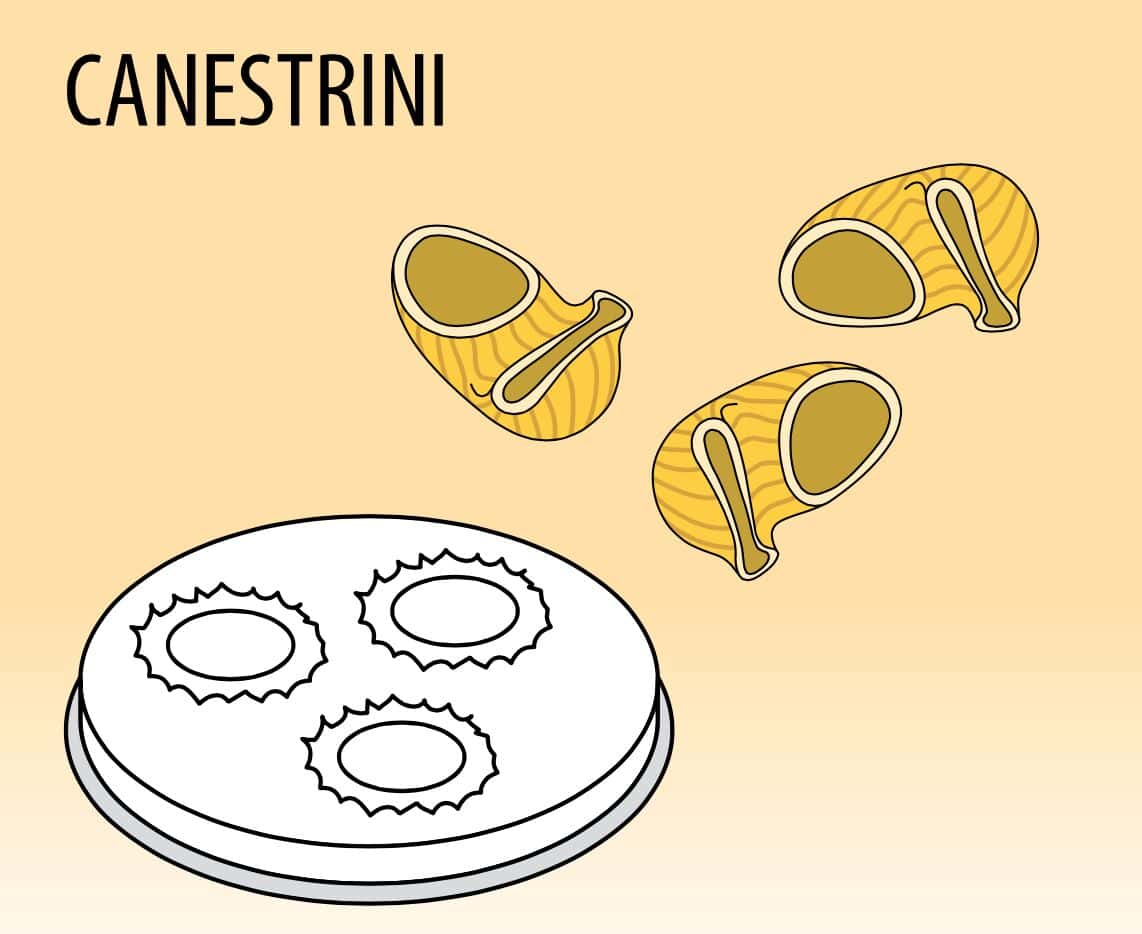 Nudelformscheibe Canestrini Ø 16 mm - für NMF5