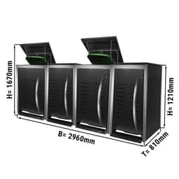 (4 Stück) Mülltonnenboxen für den Außenbereich