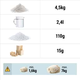 Teigknetmaschine - 10 Liter / 7 kg - mit festem Kessel