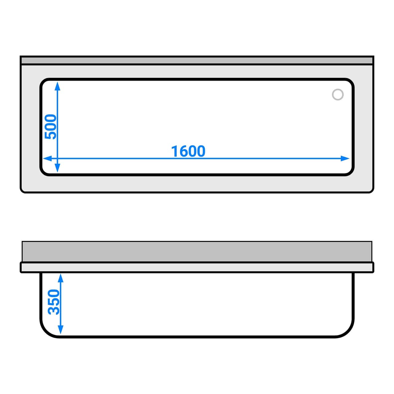 Topfspülschrank - 1800x700mm - mit 1 Becken