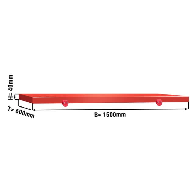 Cutting board for work table - 1500x600mm - Red