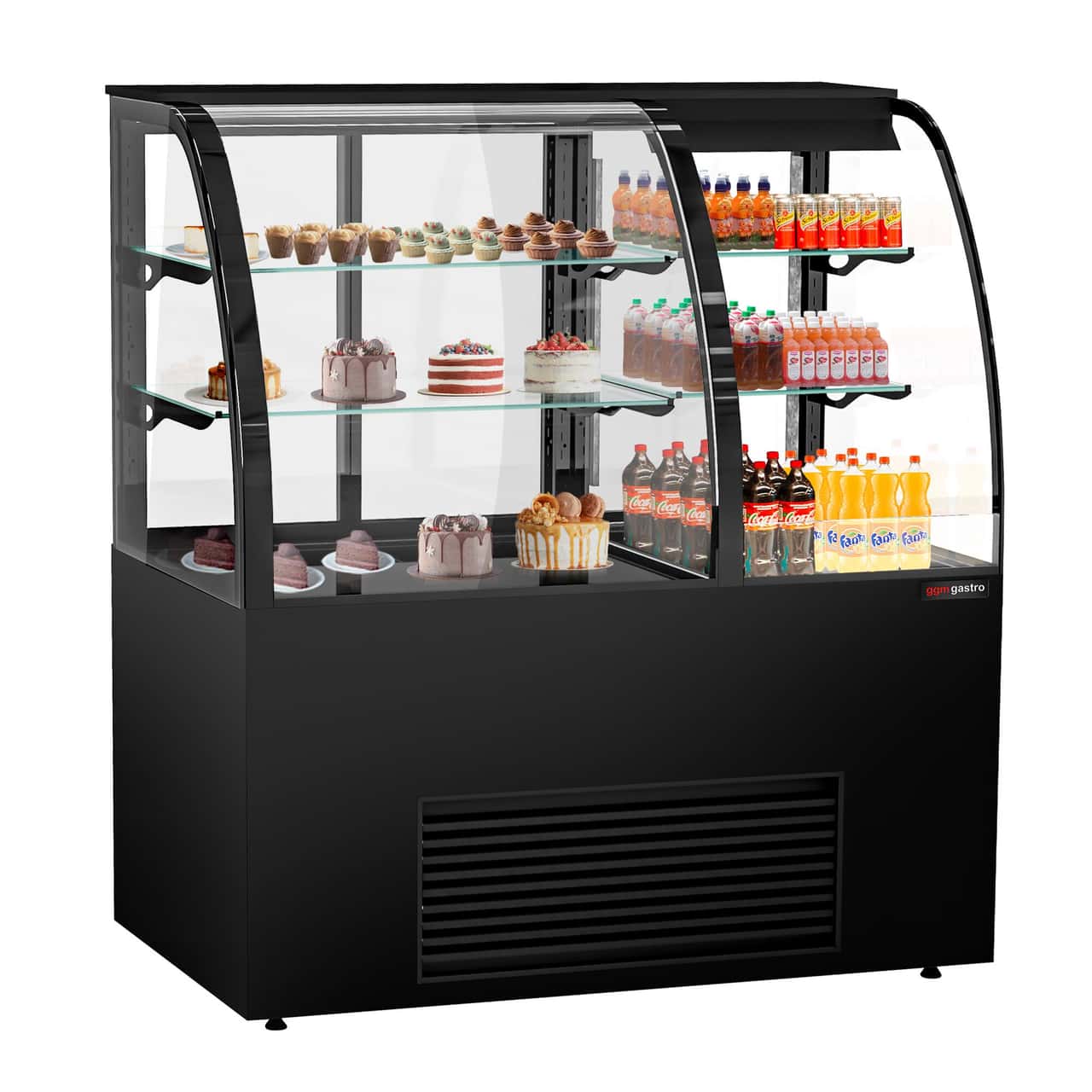 Kuchenvitrine - Self-Service - 1400mm - mit LED-Beleuchtung & 2 Ablagen