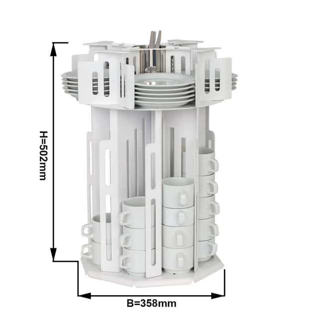 Tassen-/ & Untertassenspender - rotierend - Weiß