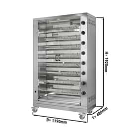 Gas Hähnchengrill - 47,6kW - mit 8 Spießen für bis zu 48 Hähnchen