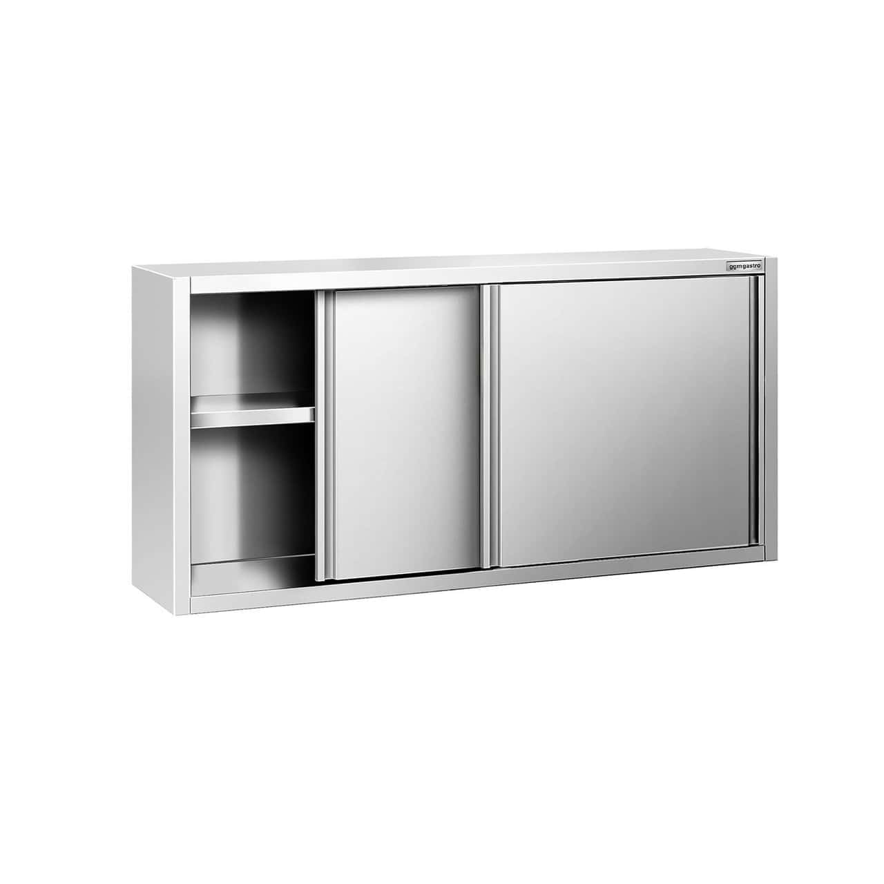 Edelstahl Wandhängeschrank PREMIUM - 1600x400mm - mit Schiebetür - 800mm hoch