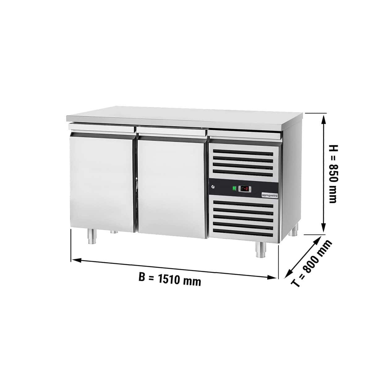 Bäckereikühltisch PREMIUM - 1500x800mm - mit 2 Türen