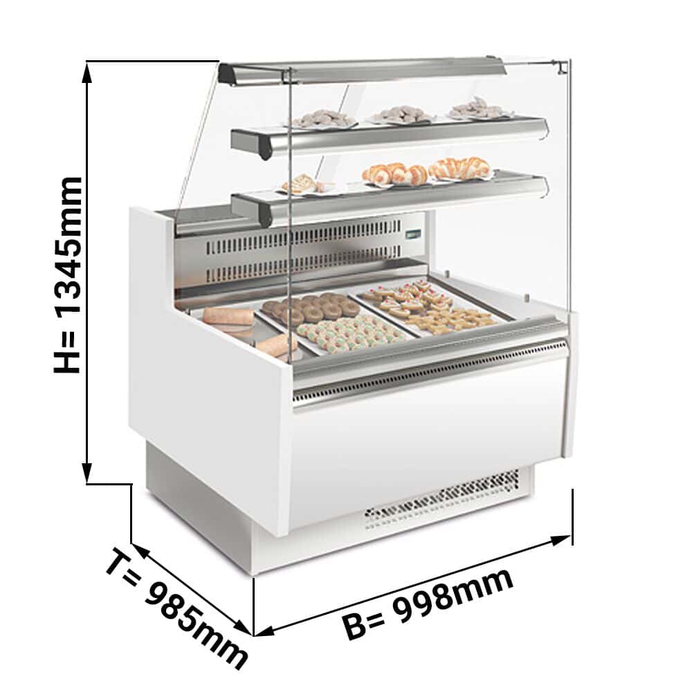 Kuchentheke - 990mm - mit LED-Beleuchtung & 2 Ablagen