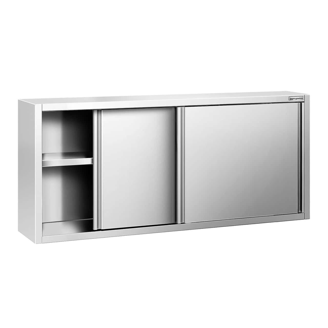 Edelstahl Wandhängeschrank PREMIUM - 1800x400mm - mit Schiebetür - 800mm hoch