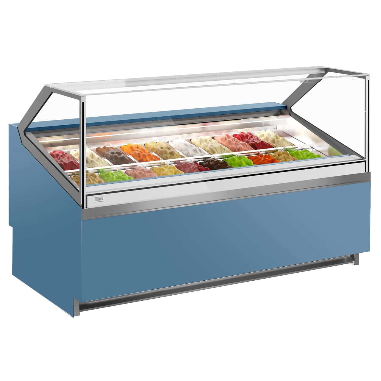 Ice cream counter IVY - 1910mm - air circulation - for 20x 5 Liter containers - Blue