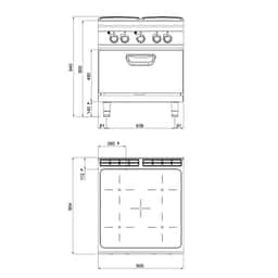 Infrarotherd - 16 kW - 4 Kochfelder - inkl. Elektrofen - 4,46 kW