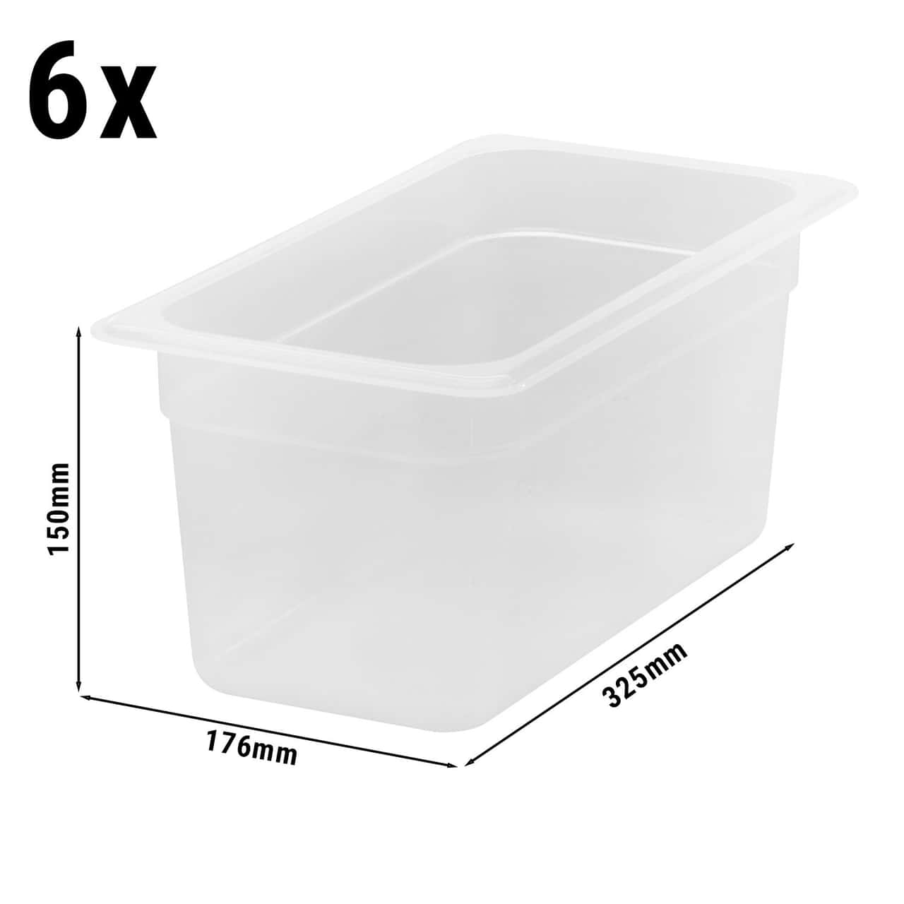 (6 kusů) CAMBRO | CAMWEAR® -polypropylenová nádoba GN 1/3 - mléčná - hloubka 150 mm