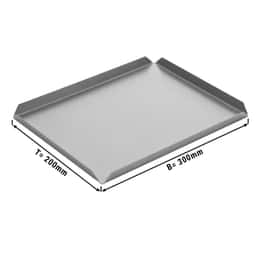 (5 Stück) Konditorei- & Präsentationsplatte aus Aluminium - 300x200x10mm - Silber