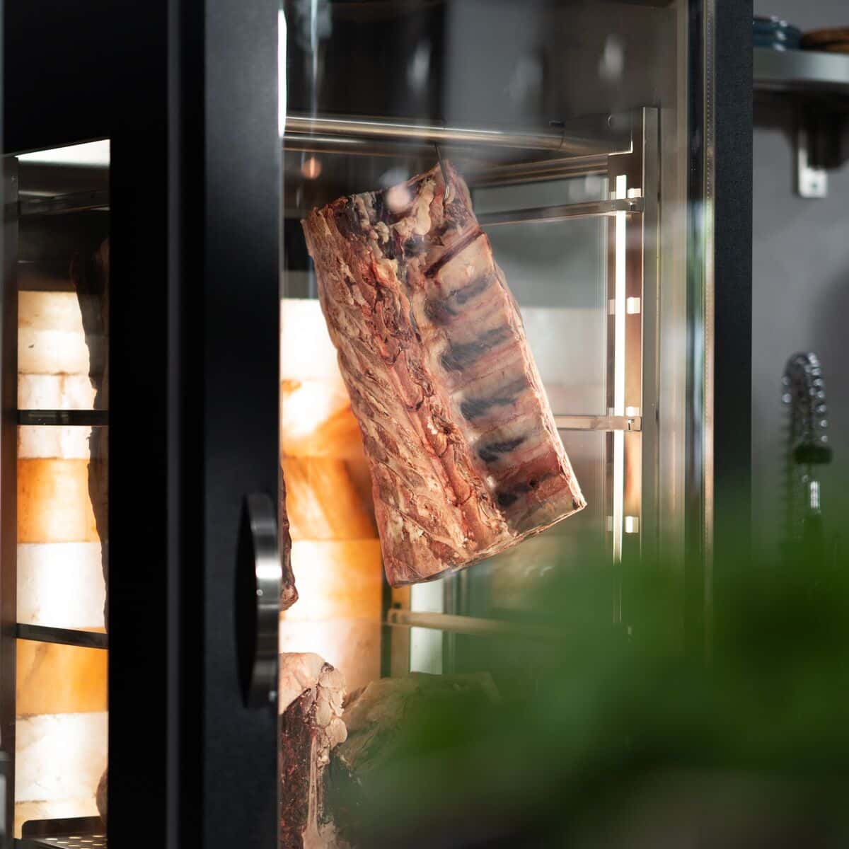 Dry Aging Fleischreifeschrank 0,59 m - mit 1 Glastür - Schwarz