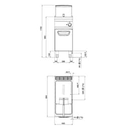 Plynová fritéza - 18L - 14 kW - nepřímý ohřev