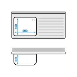 Spülschrank ECO - 1400x700mm - mit 1 Becken links