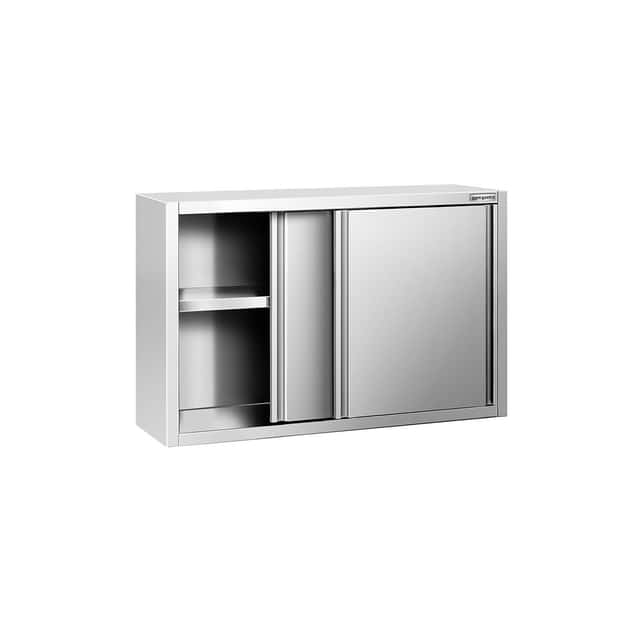 Edelstahl Wandhängeschrank PREMIUM - 1200x400mm - mit Schiebetür - 800mm hoch