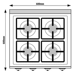 Gasherd - 12 kW - 4 Brenner