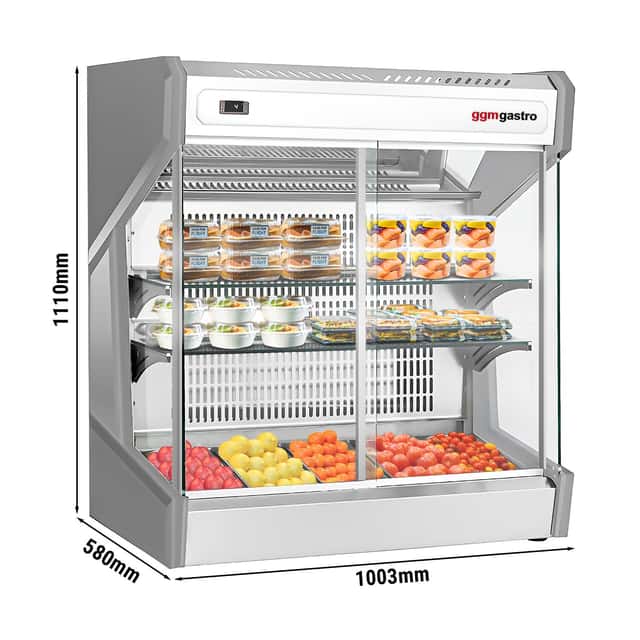 Tisch-Kühlvitrine - 1000mm - 220 Liter - mit 2 Ablagen