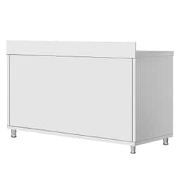 Stainless steel work cabinet ECO - 1600x600mm - with sliding door and backsplash