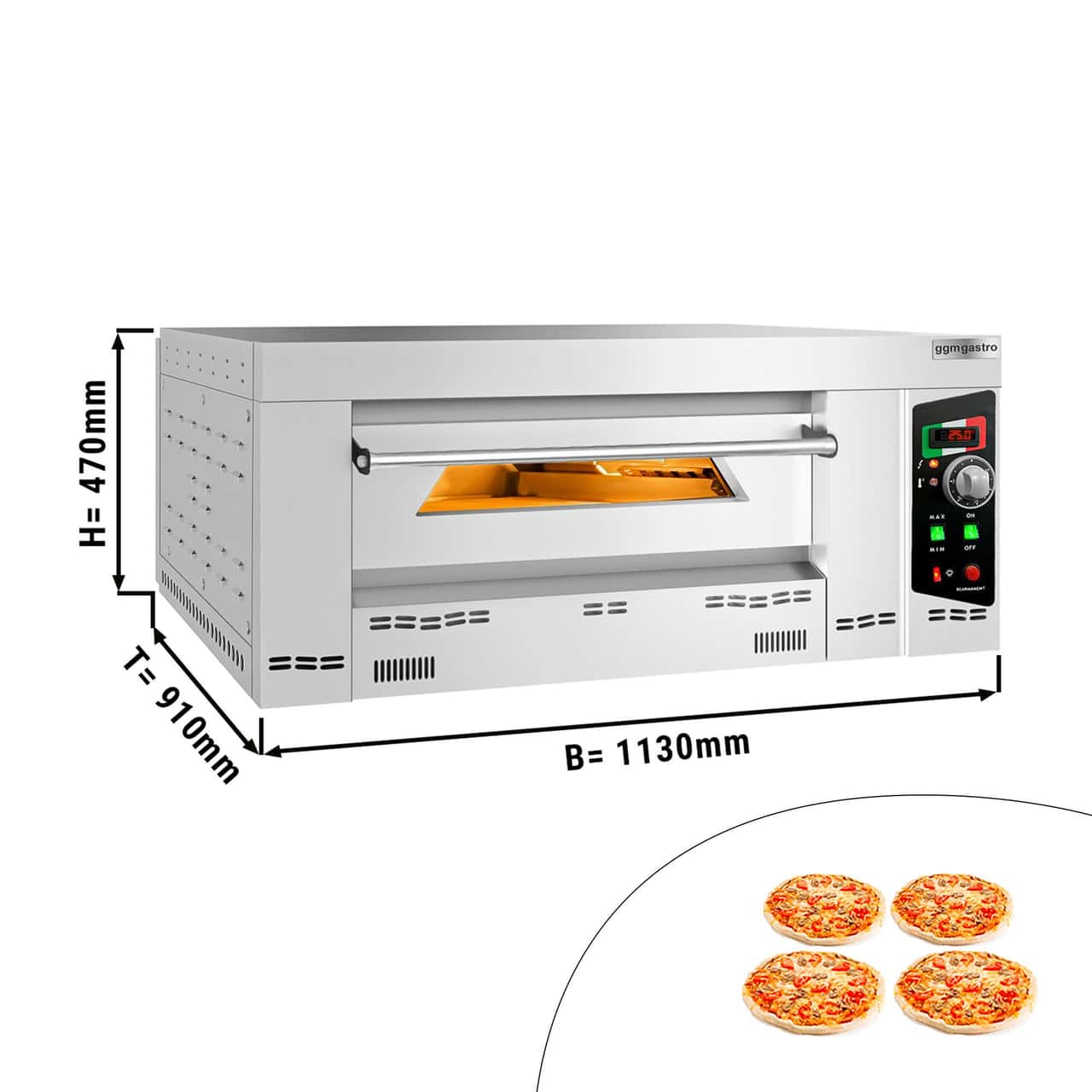 Gas Pizzaofen - 4x 34 cm