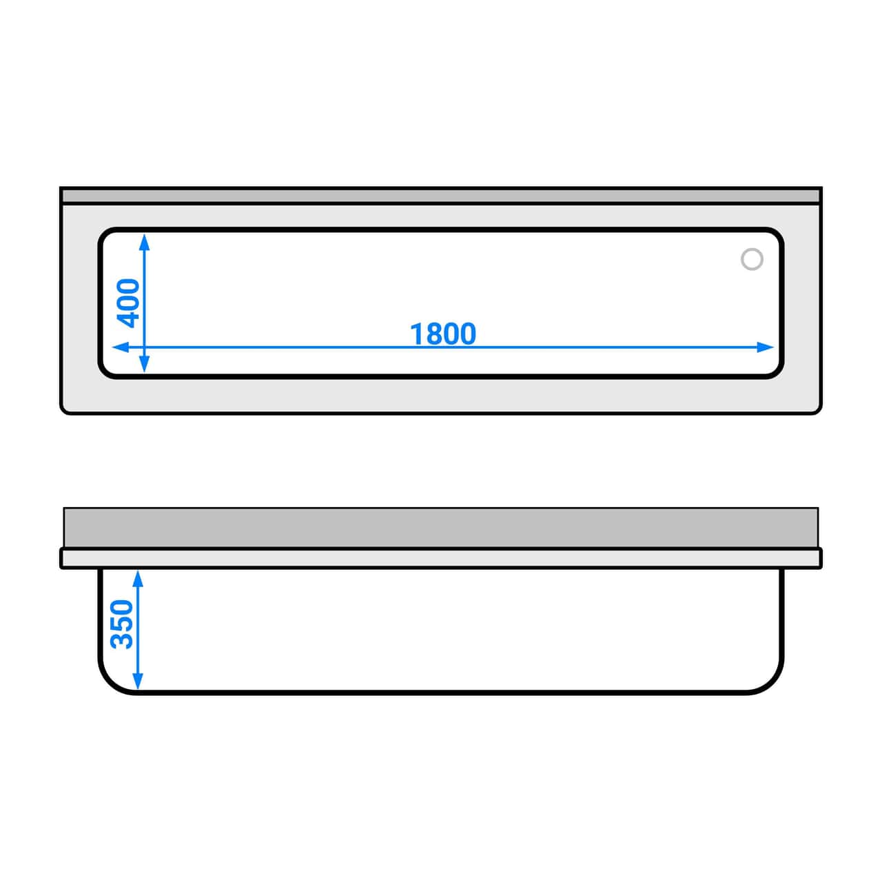 Topfspülschrank - 2000x600mm - mit 1 Becken