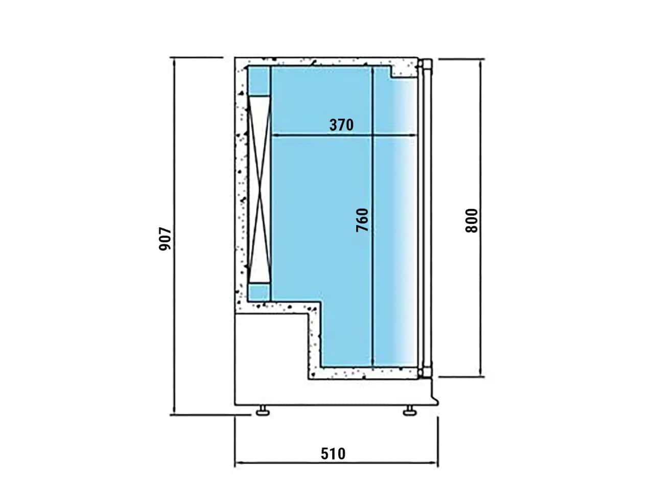 Barkühlschrank - 1350mm - 330 Liter - mit 3 Glasflügeltüren - Edelstahl