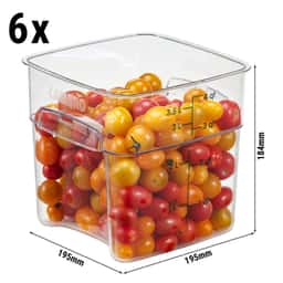 (6 Stück) CAMBRO | CAMWEAR® -  FreshPro Behälter - 3,8 Liter- Transparent