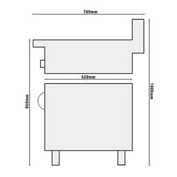 Pommeswärmer - 1,2 kW - 1x GN 1/1 - inkl. Unterbau mit 1 Tür