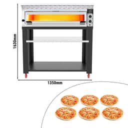 Pec na pizzu 6x 34 cm - s digestoří & obkladovým panelem