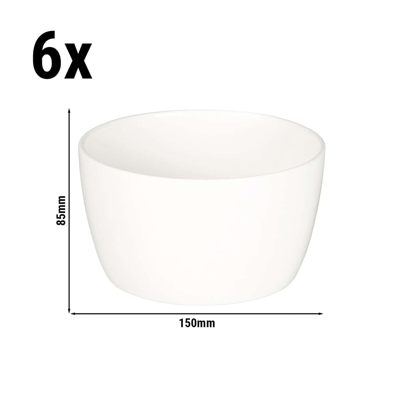 (6 Kusů) LUX - Mísa Maastricht - 150ml - Ø 150mm - slonovina