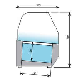 Kühlaufsatzvitrine Premium PLUS - 1733x413mm - 6x GN 1/3