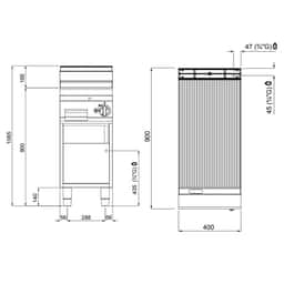 Gas Bratplatte - 10 kW - Gerillt