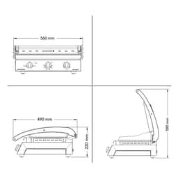 ROBAND | Kontaktgrill | Hamburger Grill - 3,1 kW - oben & unten glatt - Grillfläche: 500x275mm