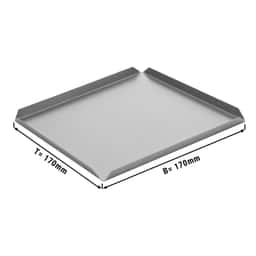 (5 Stück) Konditorei- & Präsentationsplatte aus Aluminium - 170x170x10mm - Silber