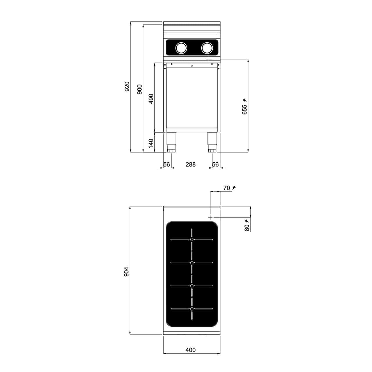 Induktion Glühplattenherd - 14 kW - Bflex Digital