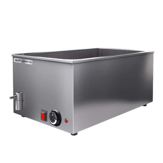 Elektro Bain-Marie - 1,2 kW - für GN 1/1 mit 150mm Höhe - mit Ablasshahn