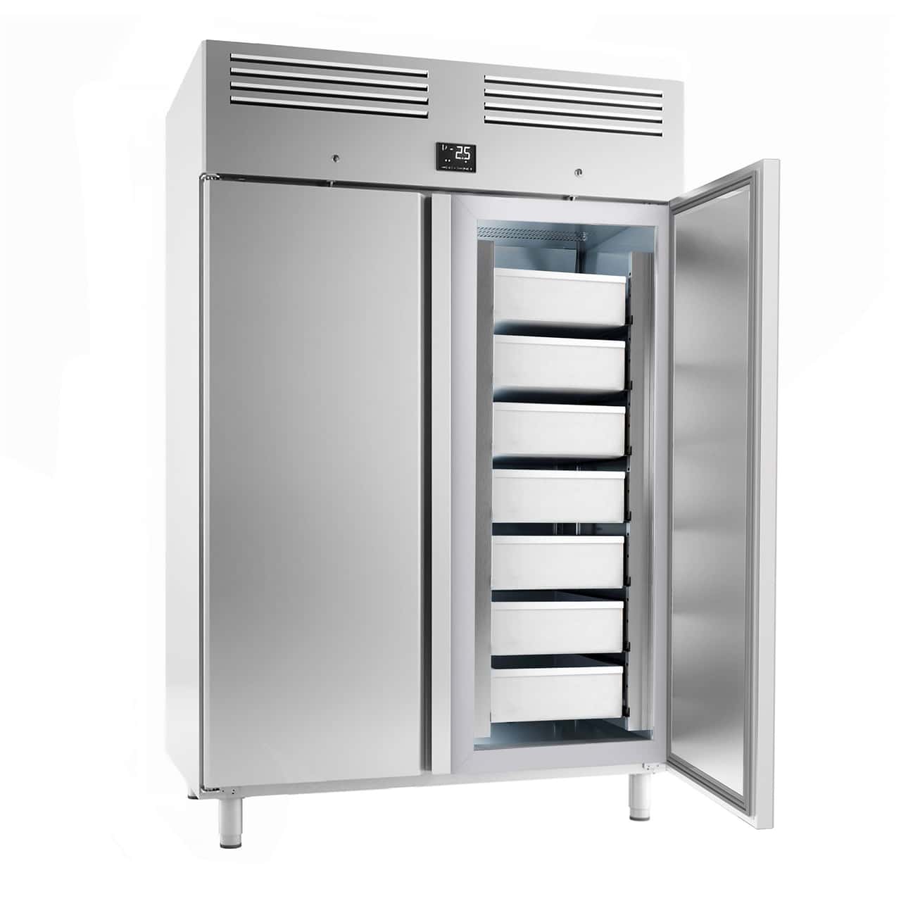 Fischkühlschrank Edelstahl PREMIUM PLUS - EN 60x40- 1240 Liter - mit 2 Türen