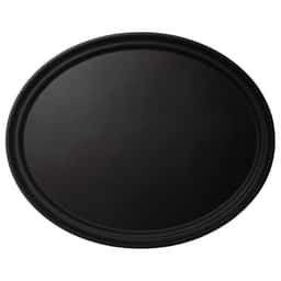 (6 Stück) CAMBRO | CAMTREAD® - Fiberglas Tablett - oval - 590x490mm - niedriges Profil - Schwarz