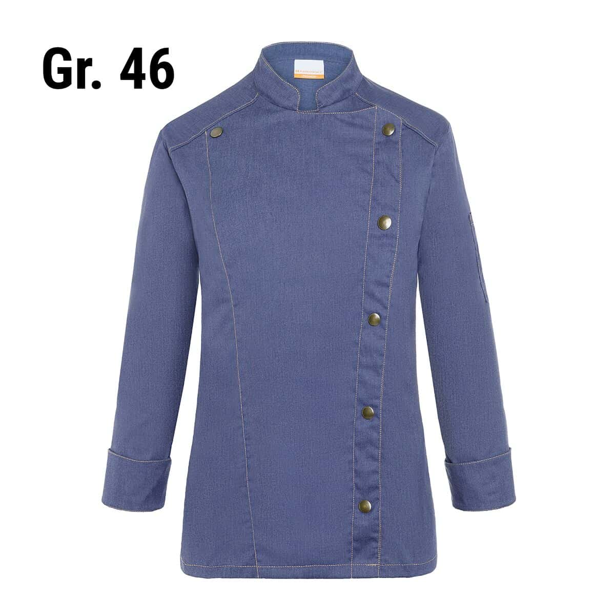 KARLOWSKY | Damenkochjacke Jeans-Style - Vintage Blue - Größe: 46