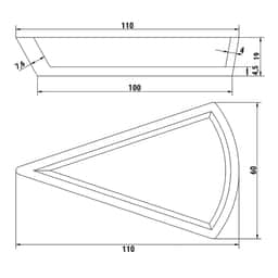 Platten für Tartlet Maschine TMNP - Tartlet-Form: Kuchenstück - 110x60mm