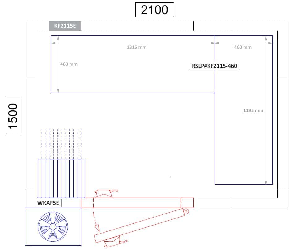 Regalset Aluminium - L-Form - Bautiefe: 460 mm