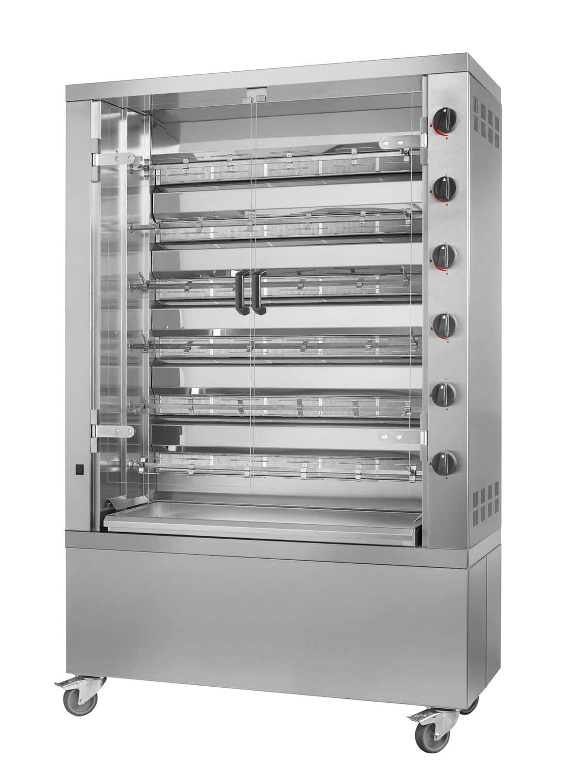 Gas Hähnchengrill - 35,3kW - mit 6 Spießen für bis zu 36 Hähnchen