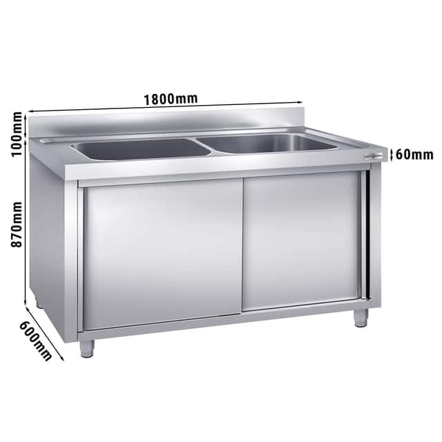 Topfspülschrank - 1800x600mm - mit 1 Becken