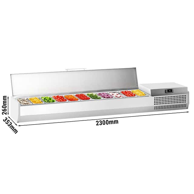 Kühlaufsatzvitrine Premium PLUS - 2300x353mm - 11x GN 1/4