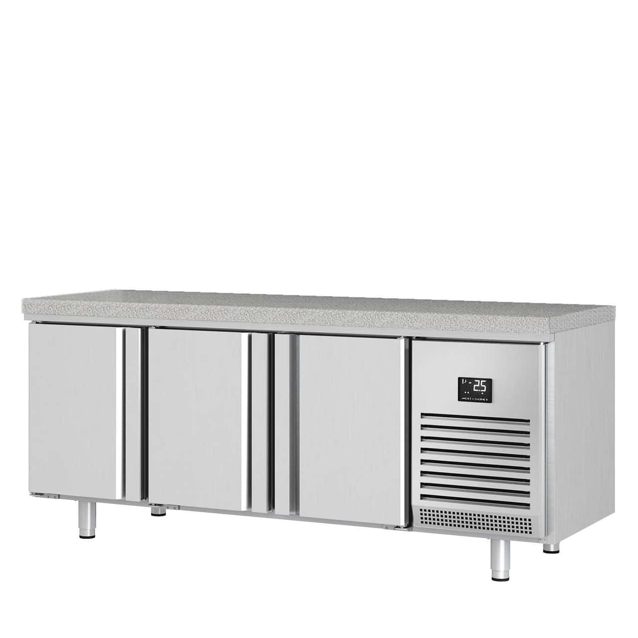 Bäckereikühltisch Premium PLUS - 2185x800mm - mit Durchreiche & Granitarbeitsplatte