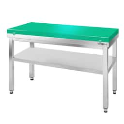 Edelstahl Arbeitstisch PREMIUM - 1200x600mm - mit Grundboden ohne Aufkantung inkl. Schneideplatte